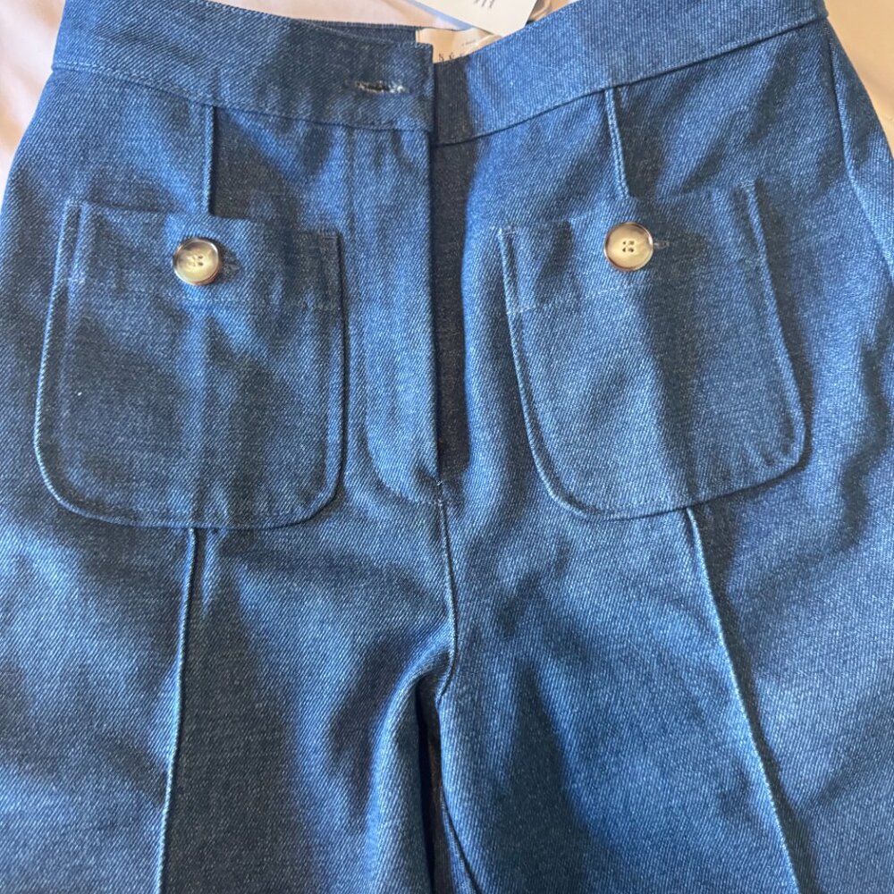 Sézane Emilio Trousers Denim Blue Size 2 NWT - Picture 4 of 11